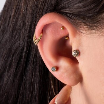 Sivri Motifli Helix Piercing - 2
