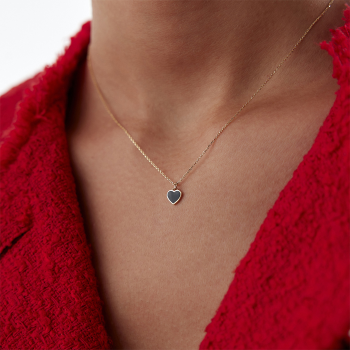 Siyah Kalp Kolye - Alen (1)