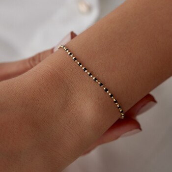 Siyah Mineli Golf Bileklik - Cemart (1)