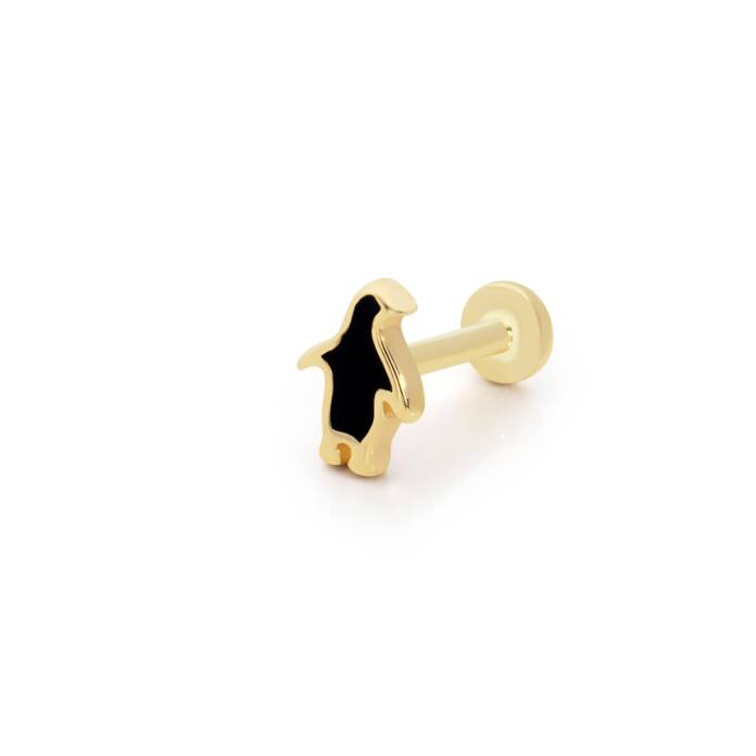 Siyah Mineli Penguen Tragus Piercing - 1