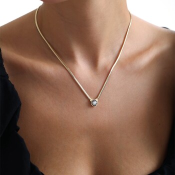 Siyah Mineli Sekizgen Balıksırtı Zincir - Dilmener (1)