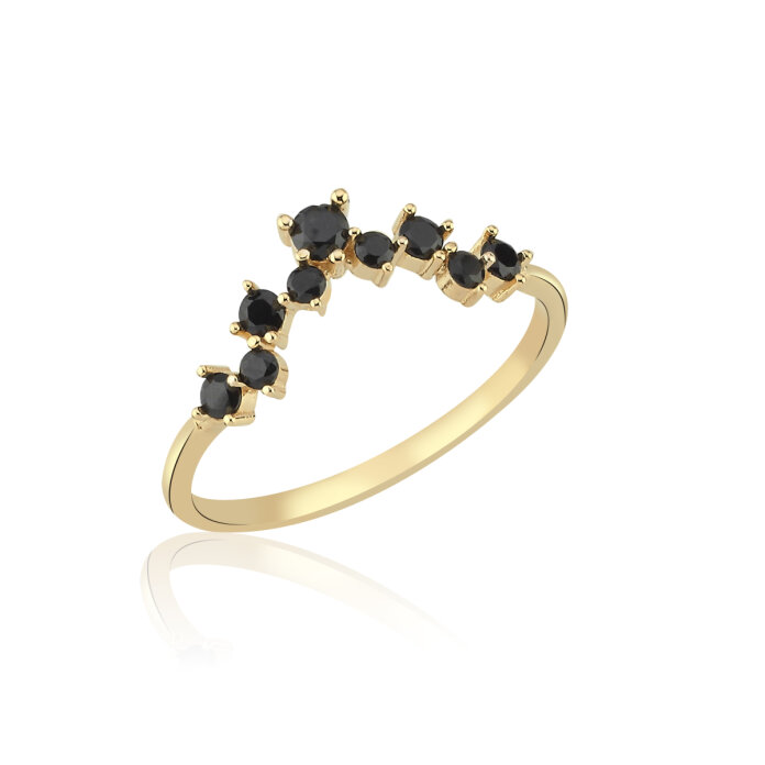 Siyah Taşlı Nova Yüzük - 4