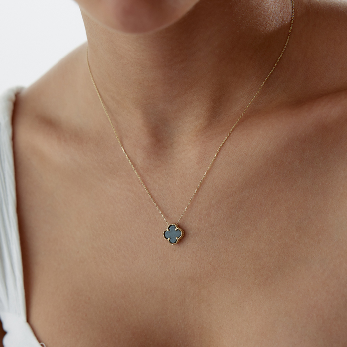 Siyah Yonca Cleef Kolye - Milades (1)