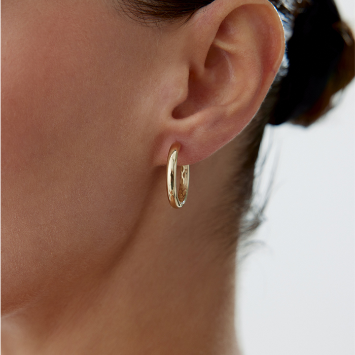 Slim Meta Halka Küpe - Rayna