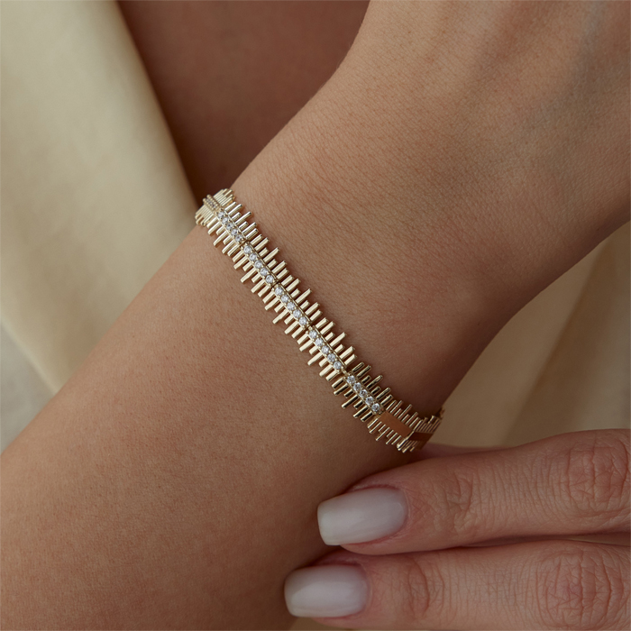 Slim Zig Zag Taşlı Line Bileklik - Alen (1)
