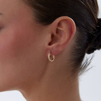 Small 2.50mm Oval Boru Halka Küpe - Tuana