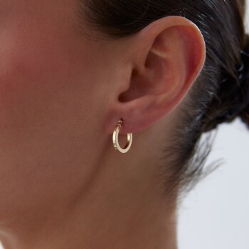 Small 2mm Kenarlı Boru Halka Küpe - Tuana