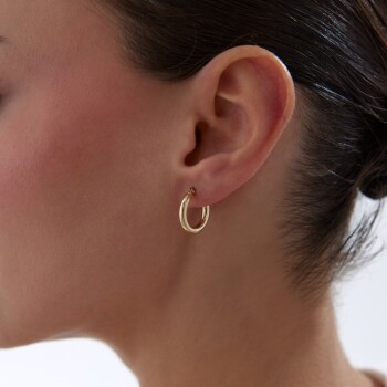 Small 3mm Oval Boru Halka Küpe - Tuana