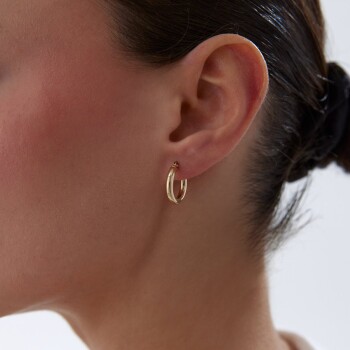 Small 3mm Oval Boru Halka Küpe - Tuana (1)