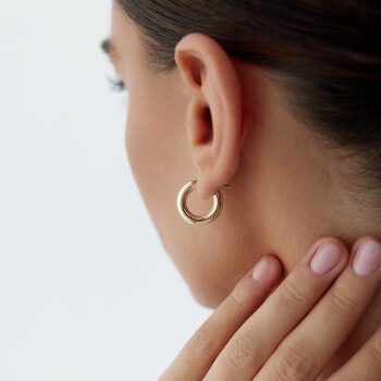 Small 4mm Bombe Halka Küpe - Tuana