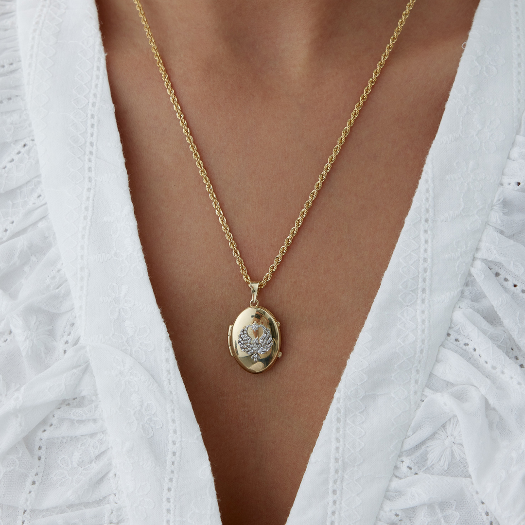 Small Anka Kuşu Kapaklı Kolye - 1