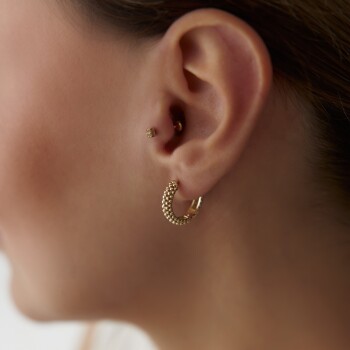 Small Ball İşlemeli Küpe - Arax