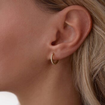 Small Taşlı Halka Küpe - Tuana (1)