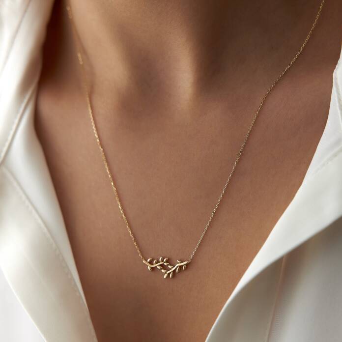 Small Zeytin Dalı Kolye - 1