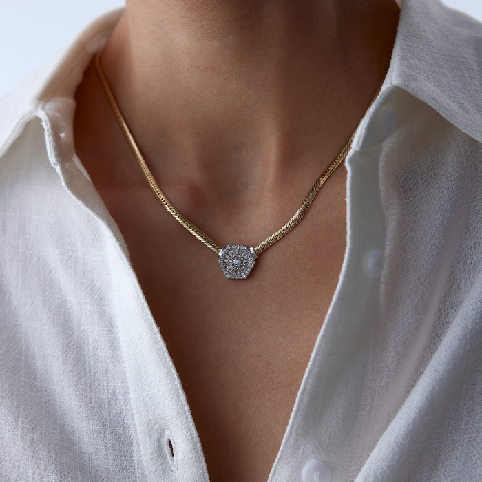 Snake Hekzagonal Baget Kolye - Cemart (1)