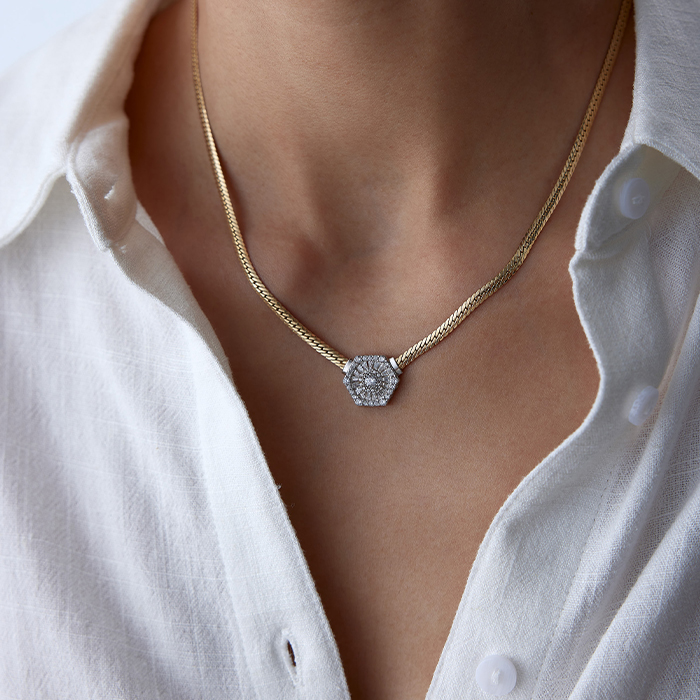 Snake Hekzagonal Baget Kolye - Cemart