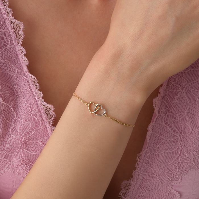 Sonsuz Aşk Kalpli Altın Bileklik - Rayna