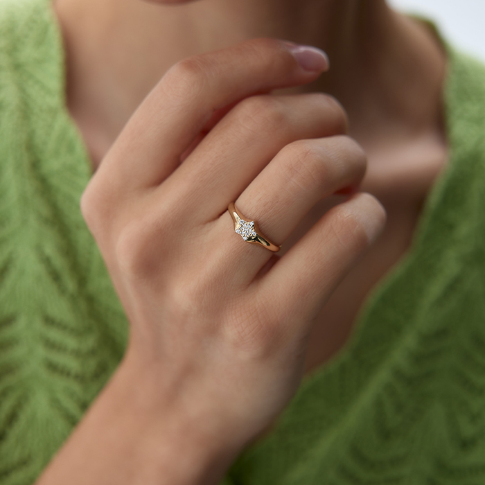 Şovalye Yıldız Mini Yüzük - Nüans