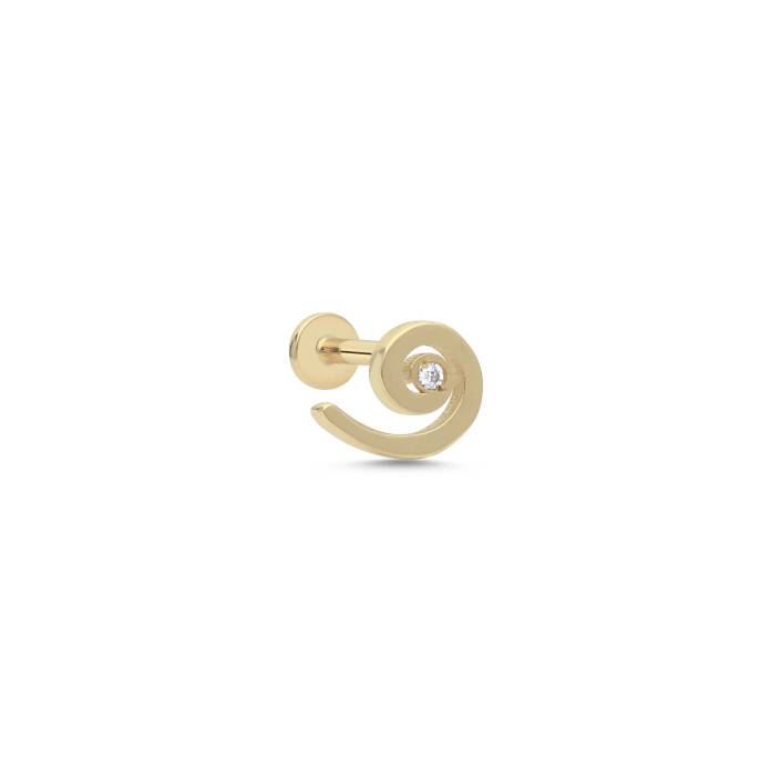 Spiral Taşlı Tragus Piercing - 1