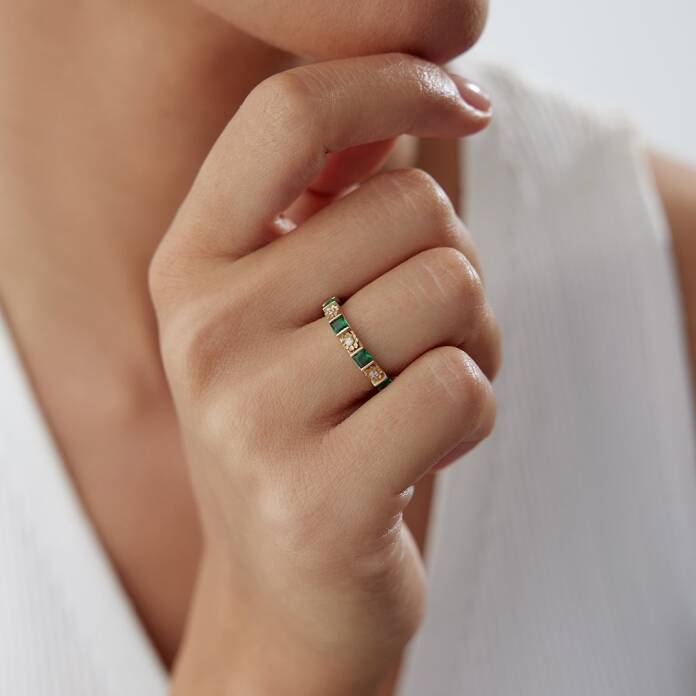 Square Green Yüzük - 1