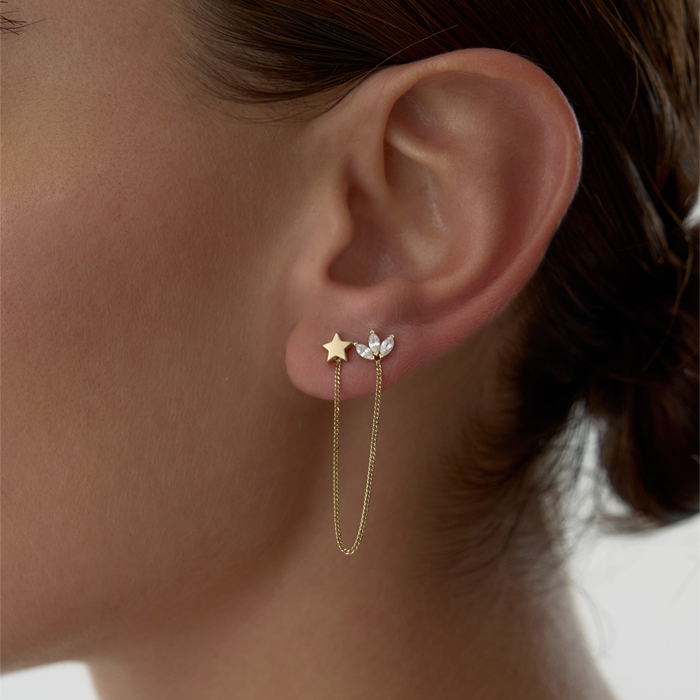 Star & Lotus Küpe - Rayna