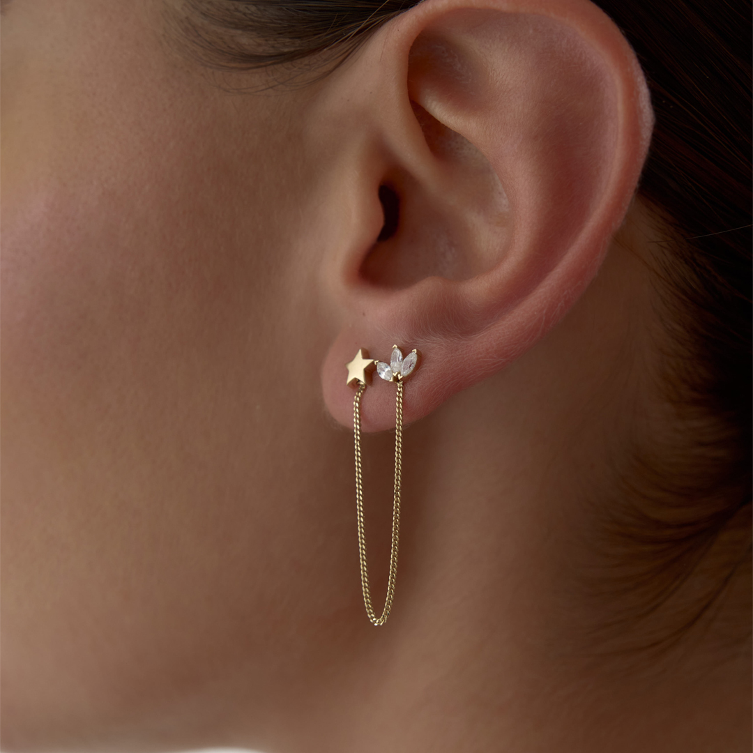 Star & Lotus Küpe - 2