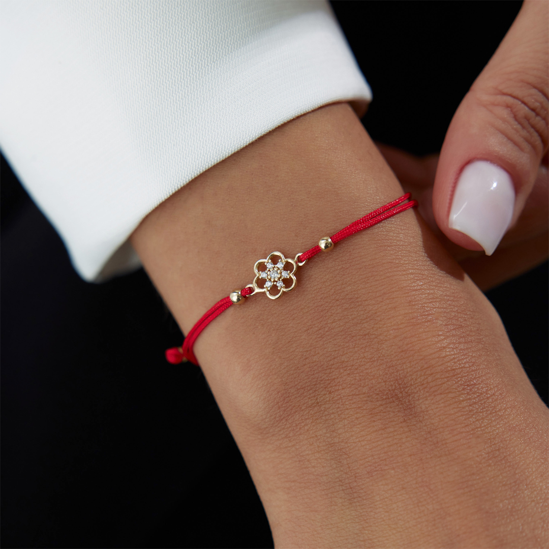 Stone Flower İp Bileklik - 1