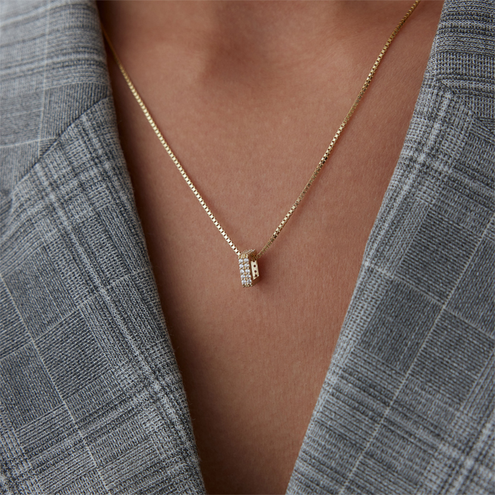 Stone Kare Kolye - Koçak