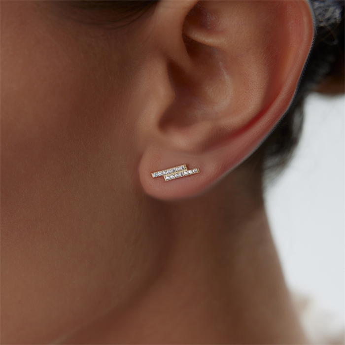 Stone Twin Stick Küpe - Rayna