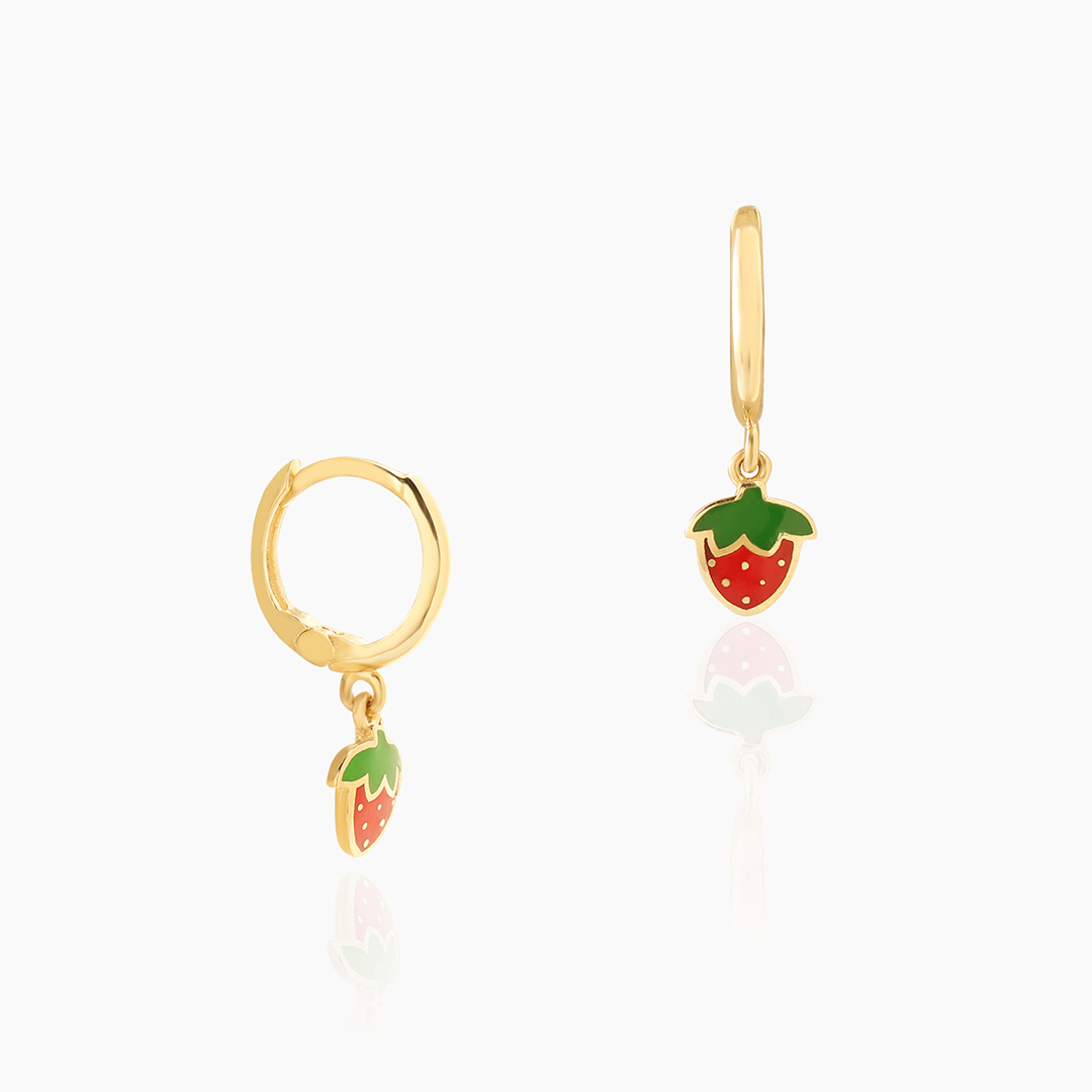 Strawberry Halka Sallantılı Çocuk Küpesi - 1