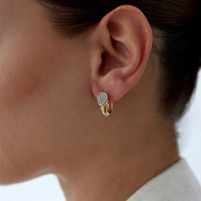 Su Damlası Taşlı Küpe - Arax