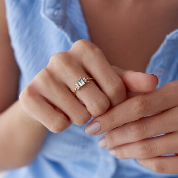 Su Yeşili Lotus Yüzük - Rayna