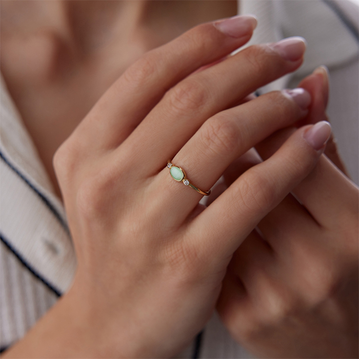 Su Yeşili Oval Yüzük - LUYS