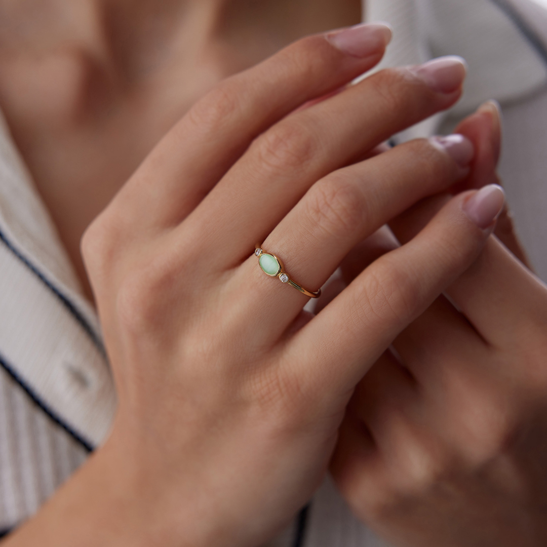 Su Yeşili Oval Yüzük - 1