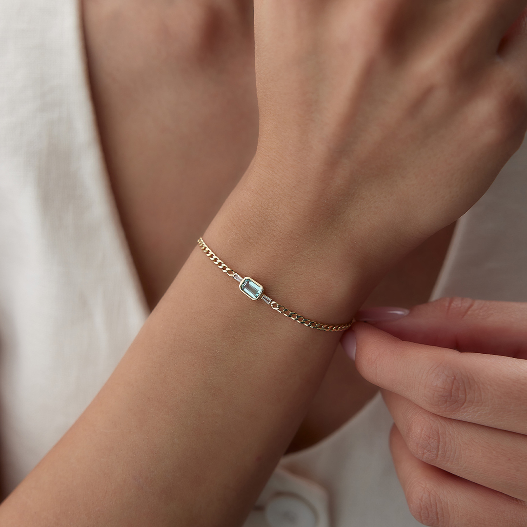 Su Yeşili Suva Baget Taşlı Bileklik - 1