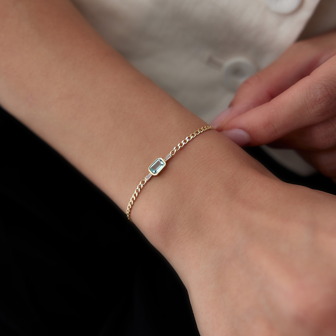 Su Yeşili Suva Baget Taşlı Bileklik - 3