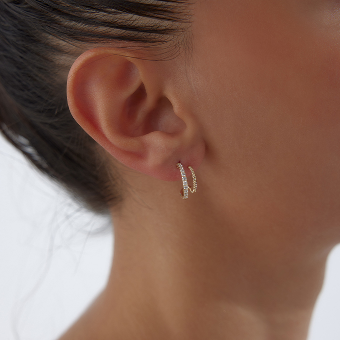 Su Yolu Sarmal İkili Küpe - Koçak