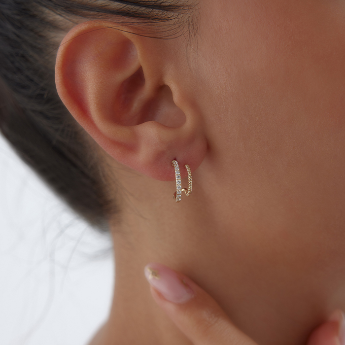 Su Yolu Sarmal İkili Küpe - Koçak (1)