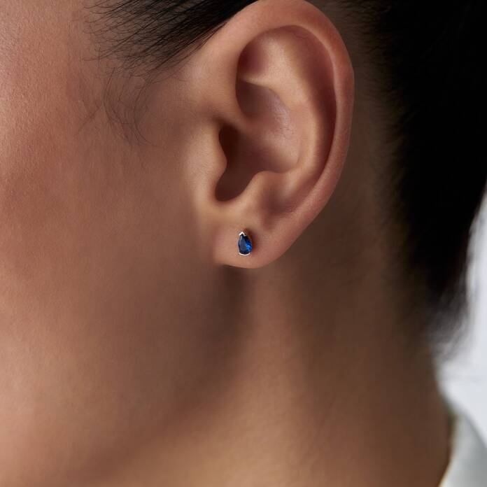 Swarovski Taşlı Lacivert Küpe - 1