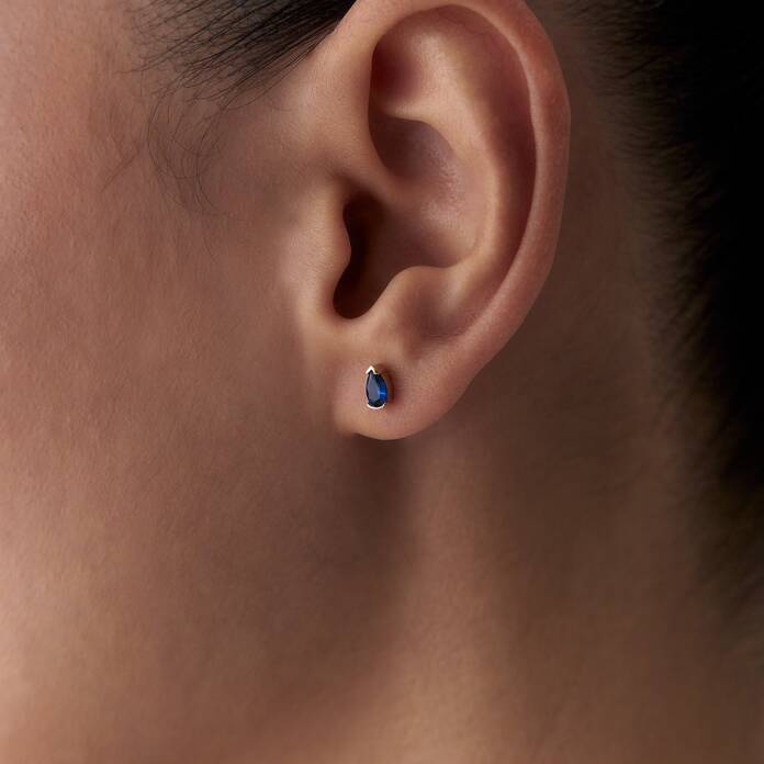 Swarovski Taşlı Lacivert Küpe - 2