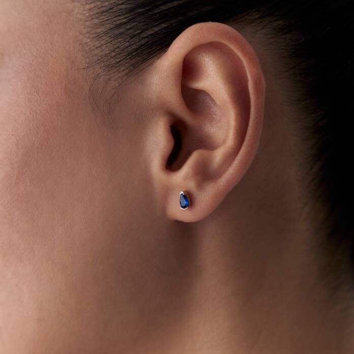 Swarovski Taşlı Lacivert Küpe - 4