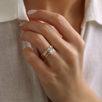 Tamtur Alyanslı Tektaş Yüzük - Oragold Orhan