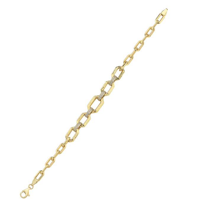 Taş Geçişli Ataç Altın Bileklik - Manos