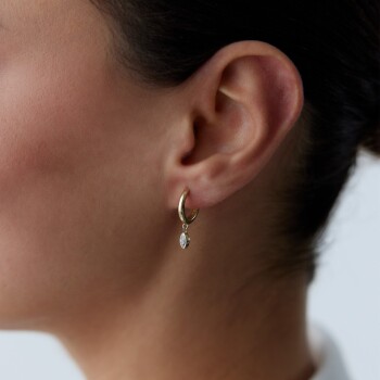 Taş Sallantılı Halka Küpe - Rayna (1)