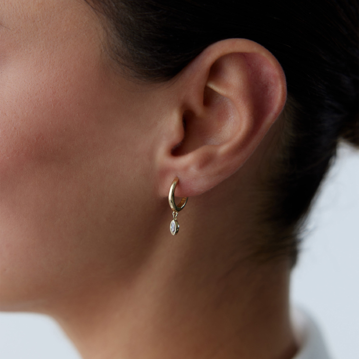 Taş Sallantılı Halka Küpe - Rayna (1)