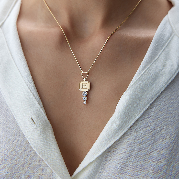 Tasarım Tria Harf Kolye - Özkonak