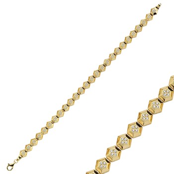 Taşlı Altıgen Bileklik - 2