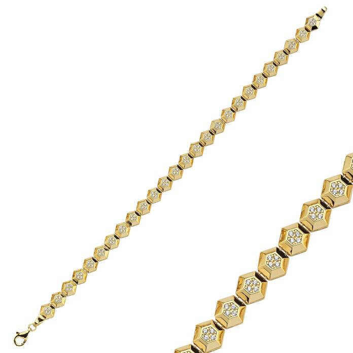 Taşlı Altıgen Bileklik - 2