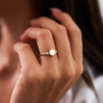 Taşlı Altıgen Yüzük - Ali Altınbas