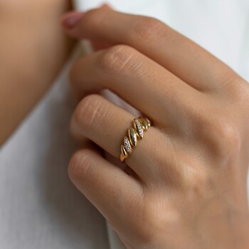 Taşlı Arpa Sarmal Yüzük - Rayna